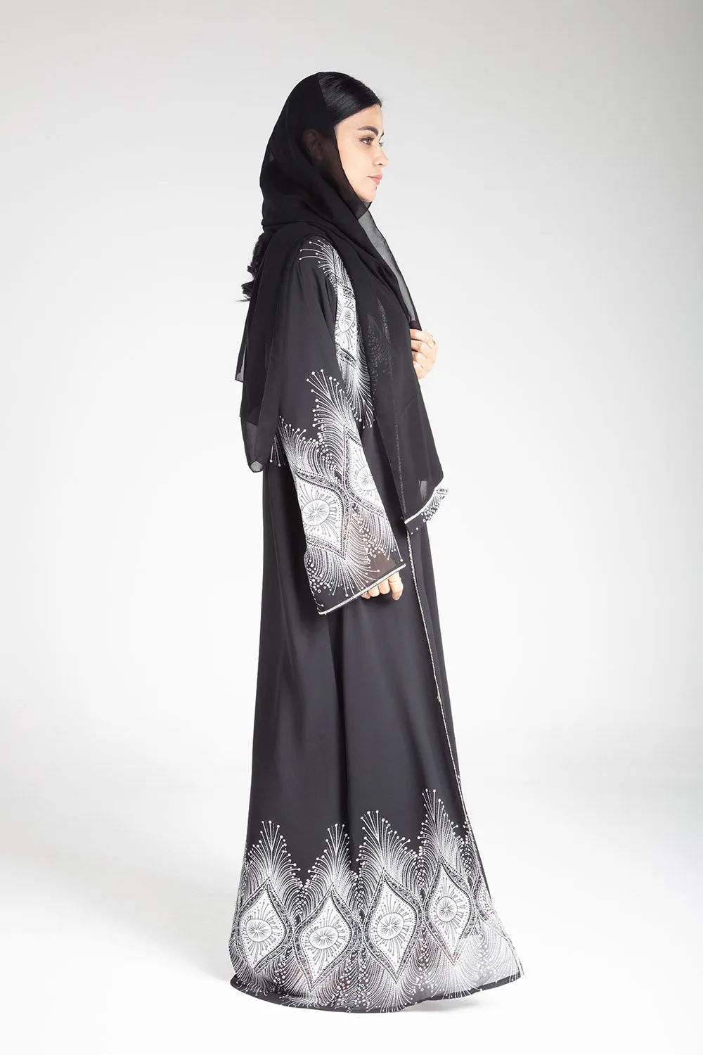 Black Printed Kimono