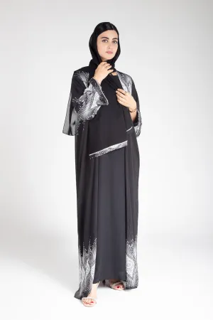 Black Printed Kimono
