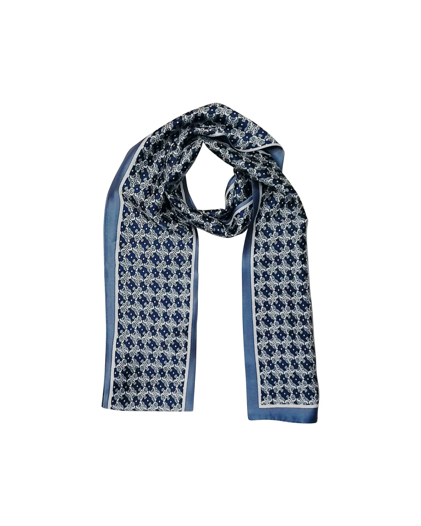 Blue Chain Link Decorative Narrow Scarf