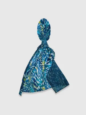 Blue Jade Cinch-Pleated Scarf