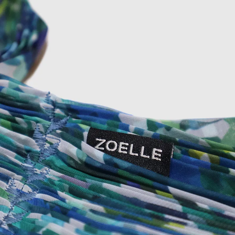Blue Jade Cinch-Pleated Scarf