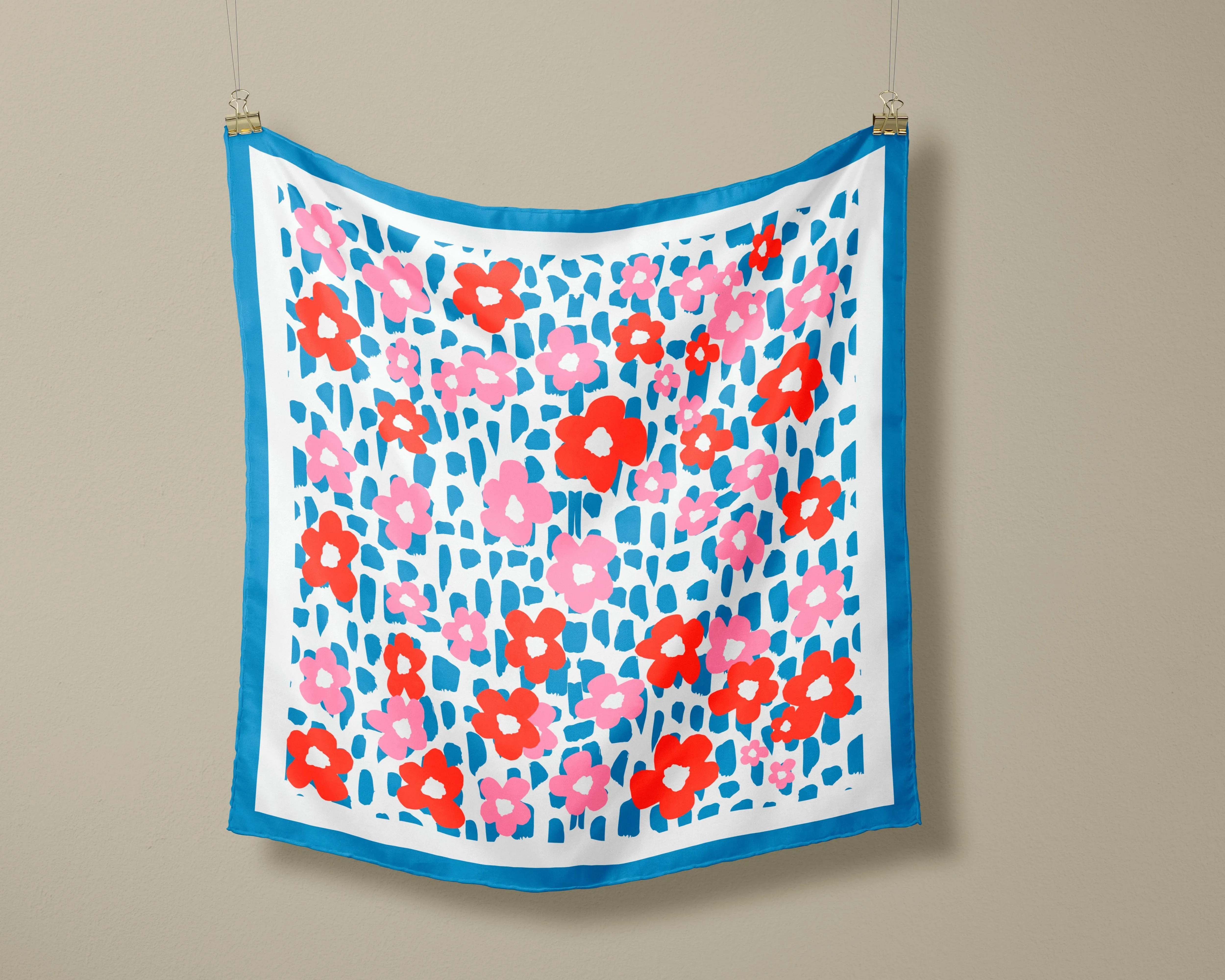 Blue Lilly satin scarf