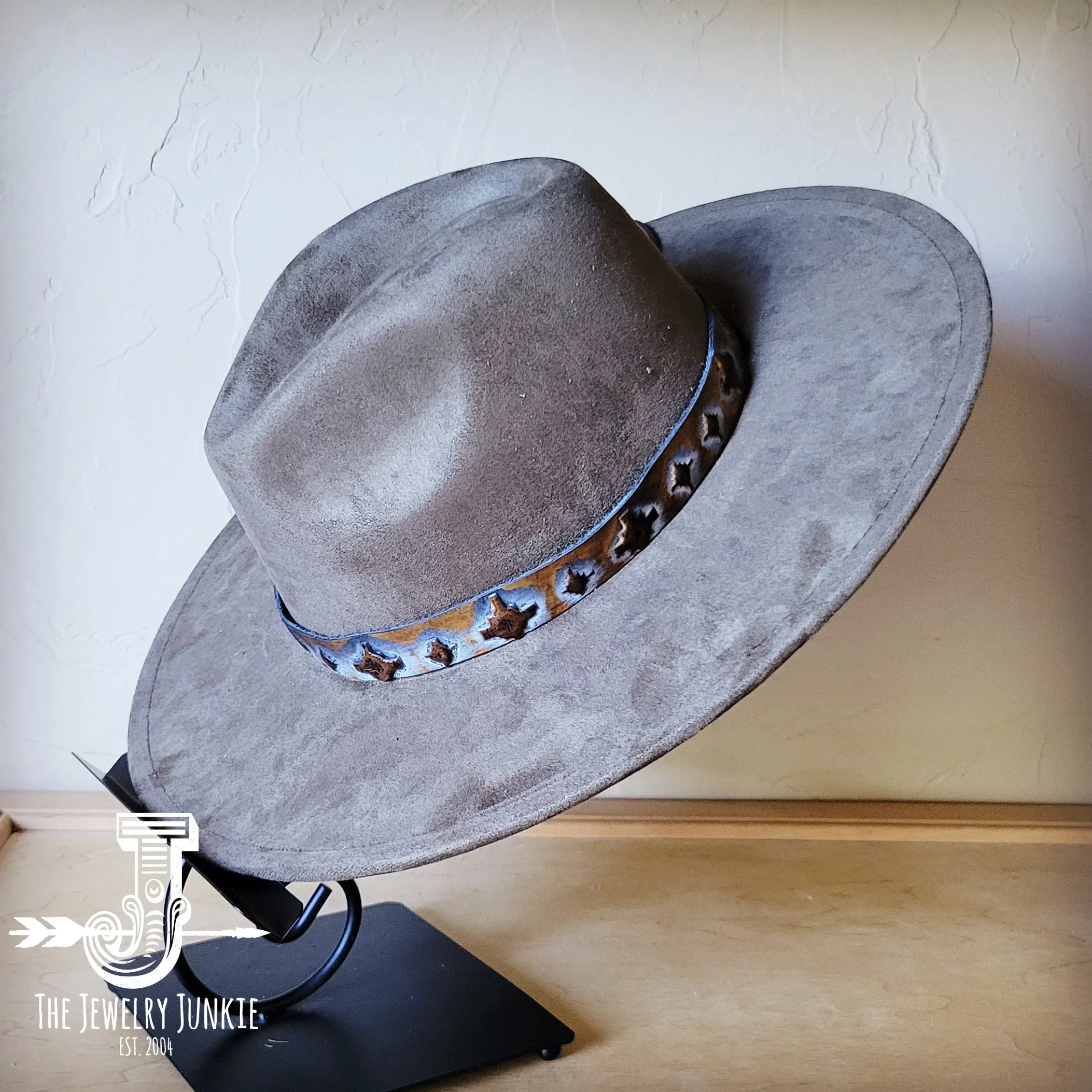 Blue Navajo Western Leather Band w/ Choice of Boho Hat 984x