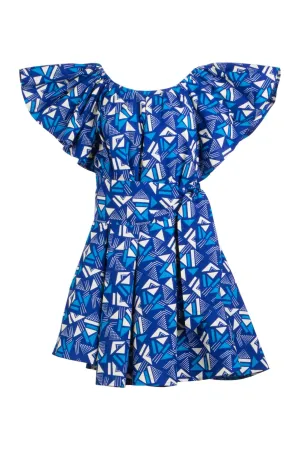 BLUE OFF THE SHOULDER DRESS