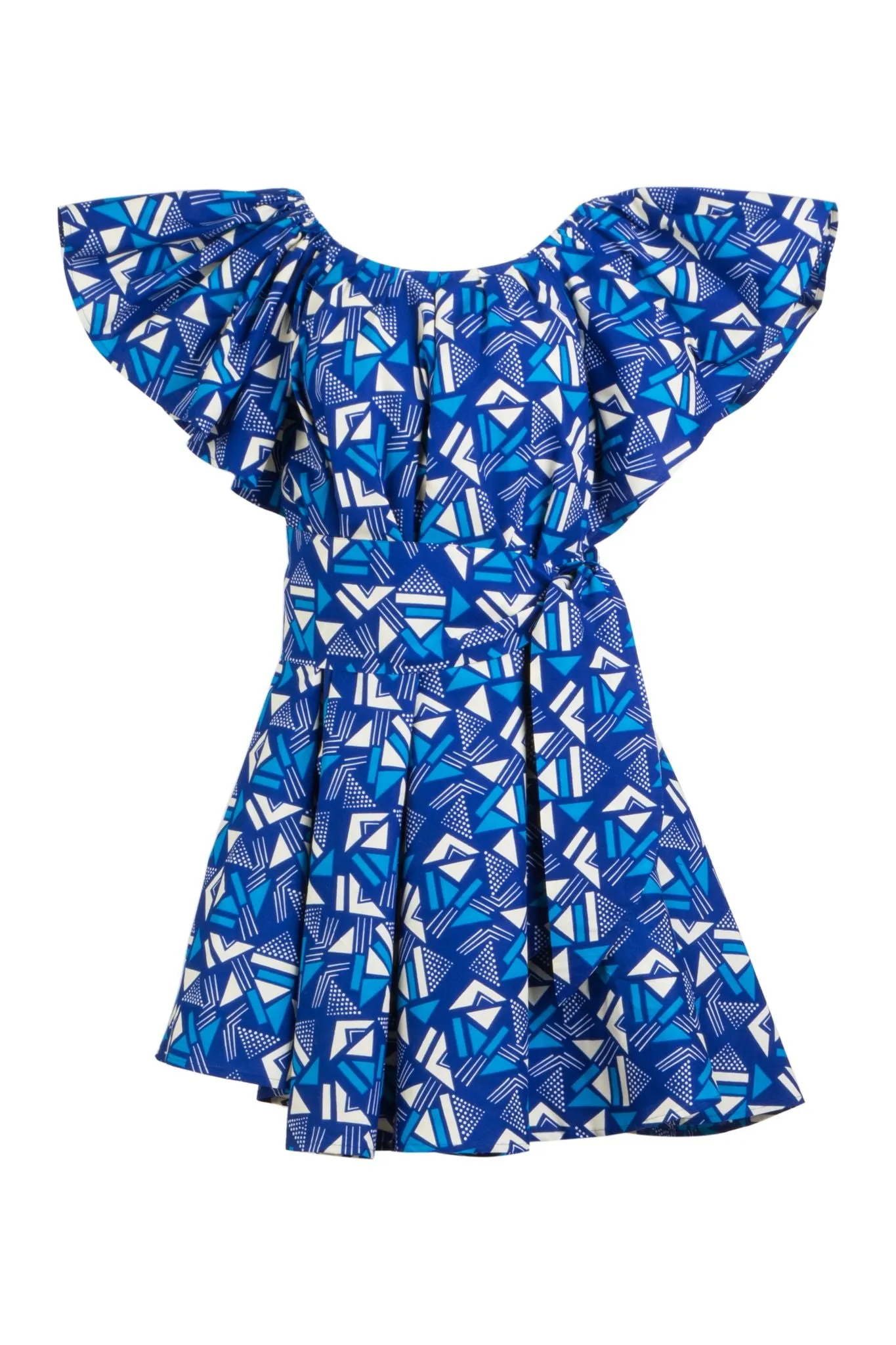 BLUE OFF THE SHOULDER DRESS