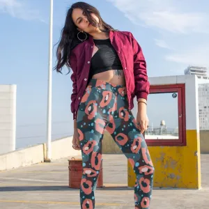 Blue Orange Designer Leggings