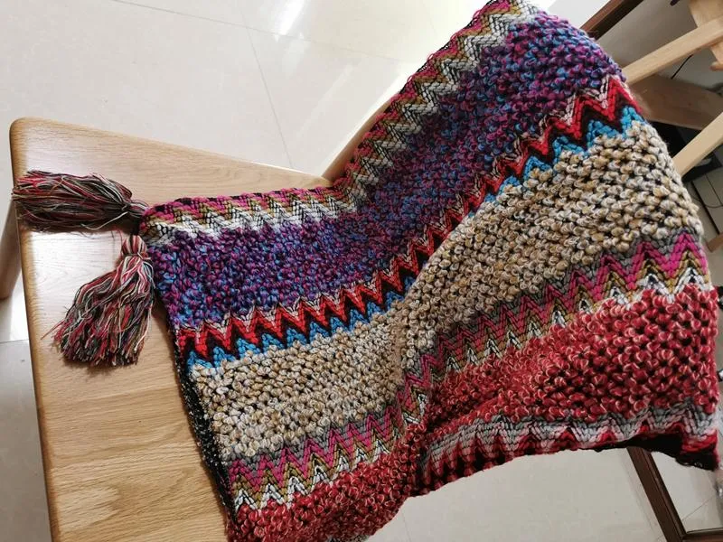 Boho Chic Knitted Cape