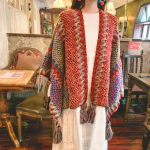 Boho Chic Knitted Cape