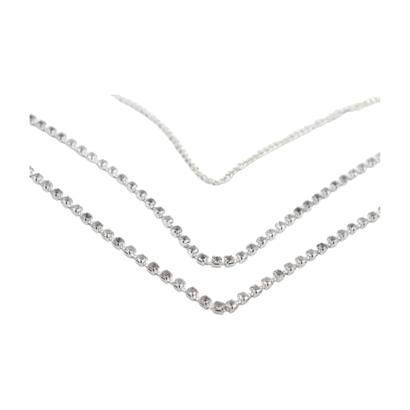 Brand New Women Silver Metal Chain Wave Rhinestones Belt Hip Waist Size XS S M