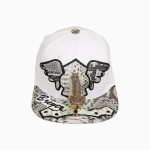 Breyer's Buck 50 Leather Hat with Faux Snake Skin Visor