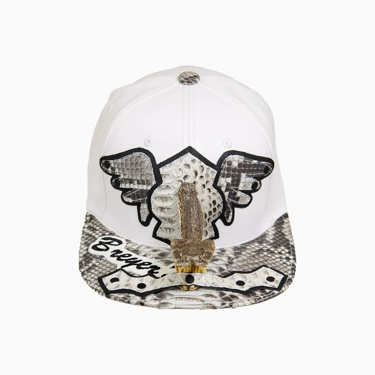 Breyer's Buck 50 Leather Hat with Faux Snake Skin Visor