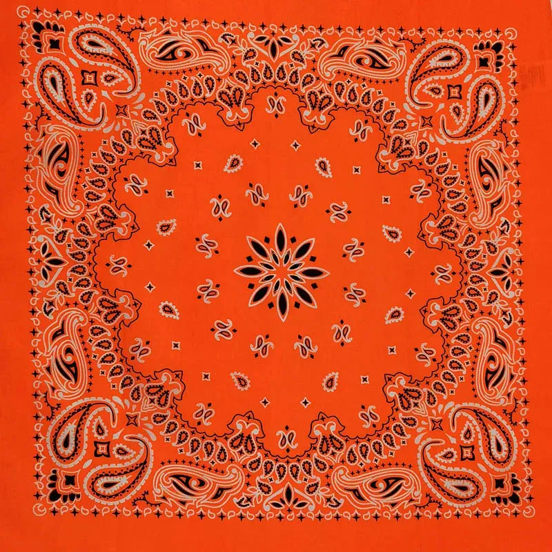 Bright Color Women Foulard Hip Hop Cotton Square Scarf Bandana Headband Scarf Cashew Gifts