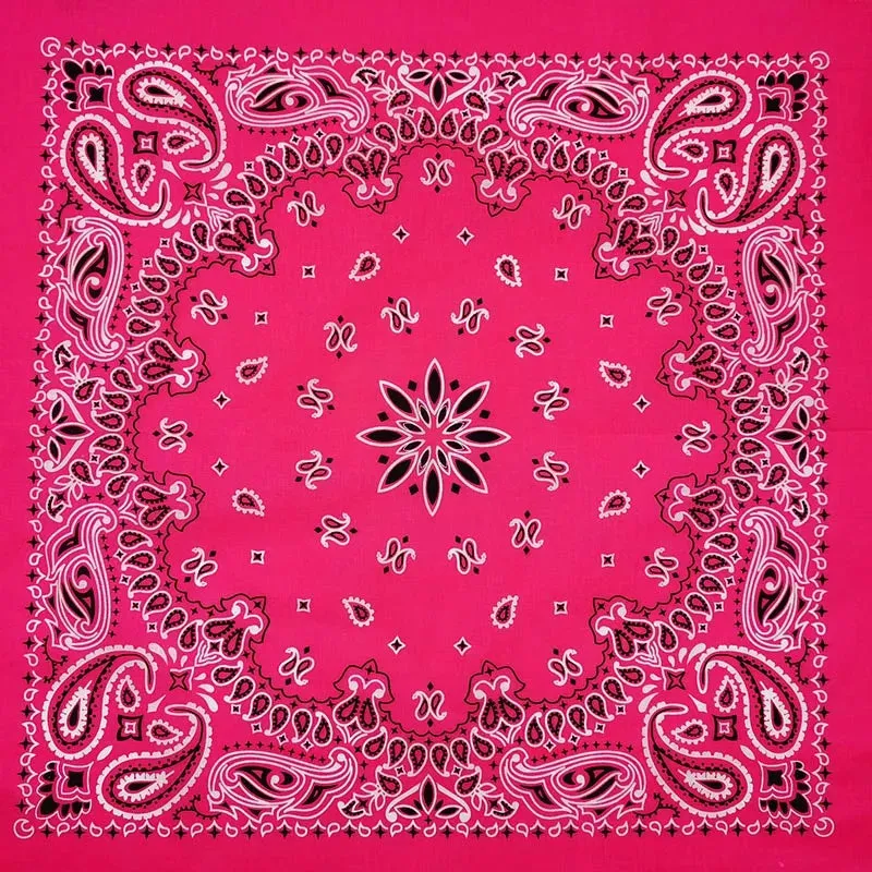 Bright Color Women Foulard Hip Hop Cotton Square Scarf Bandana Headband Scarf Cashew Gifts