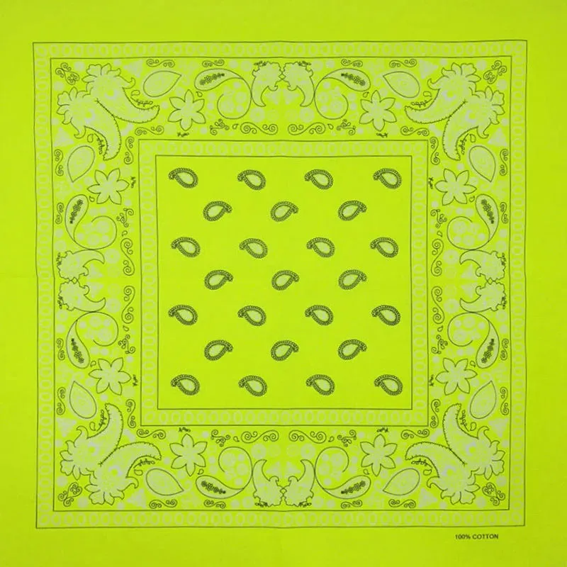 Bright Color Women Foulard Hip Hop Cotton Square Scarf Bandana Headband Scarf Cashew Gifts