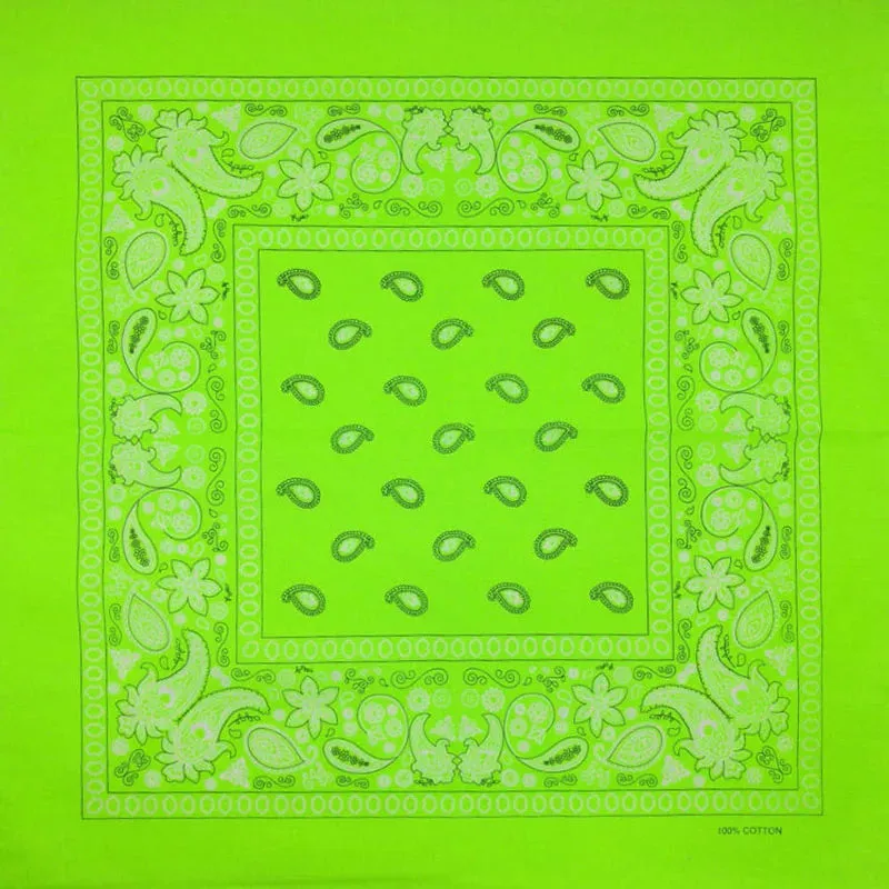 Bright Color Women Foulard Hip Hop Cotton Square Scarf Bandana Headband Scarf Cashew Gifts
