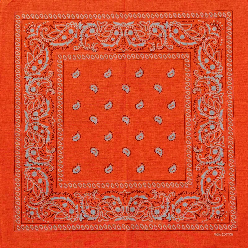 Bright Color Women Foulard Hip Hop Cotton Square Scarf Bandana Headband Scarf Cashew Gifts