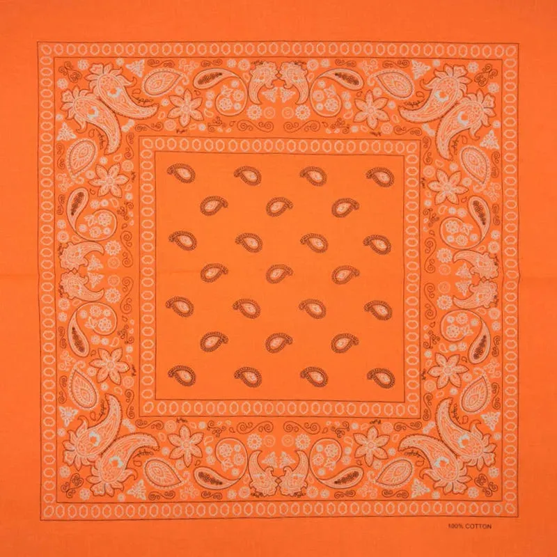 Bright Color Women Foulard Hip Hop Cotton Square Scarf Bandana Headband Scarf Cashew Gifts