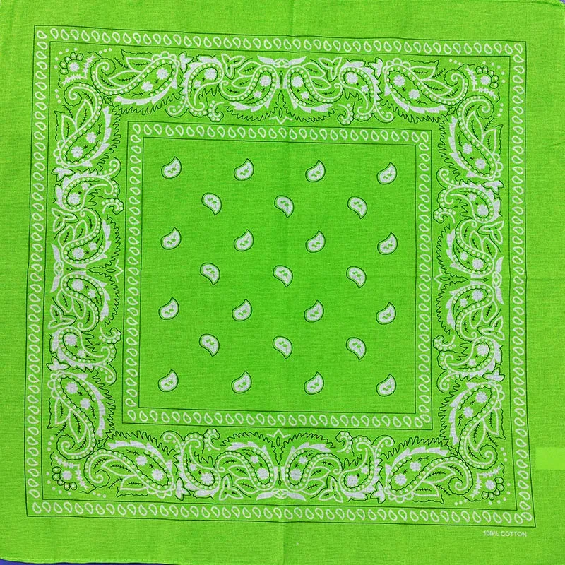Bright Color Women Foulard Hip Hop Cotton Square Scarf Bandana Headband Scarf Cashew Gifts