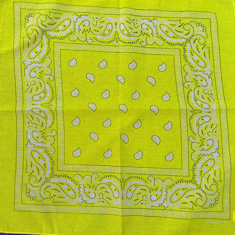 Bright Color Women Foulard Hip Hop Cotton Square Scarf Bandana Headband Scarf Cashew Gifts