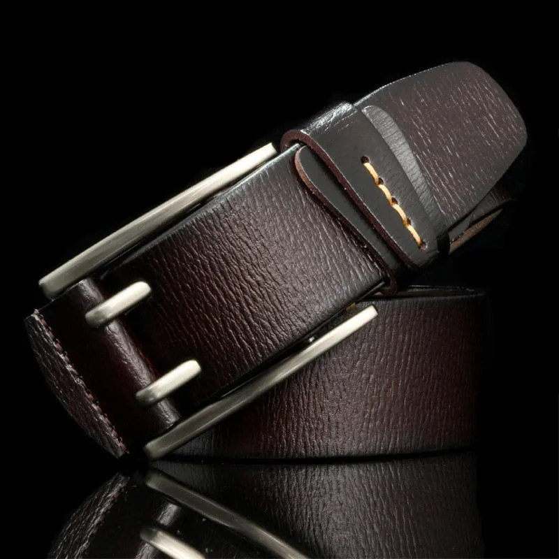 British Style Double Pin Buckle Leather Belt