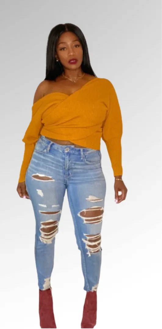 Bronze Wrap Sweater