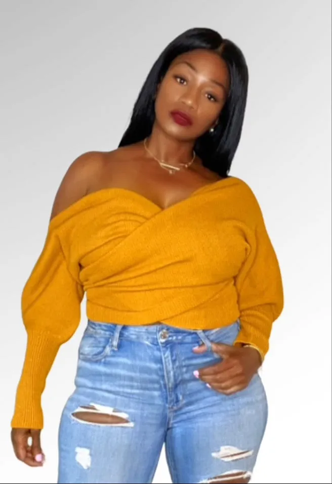 Bronze Wrap Sweater