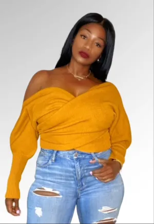 Bronze Wrap Sweater