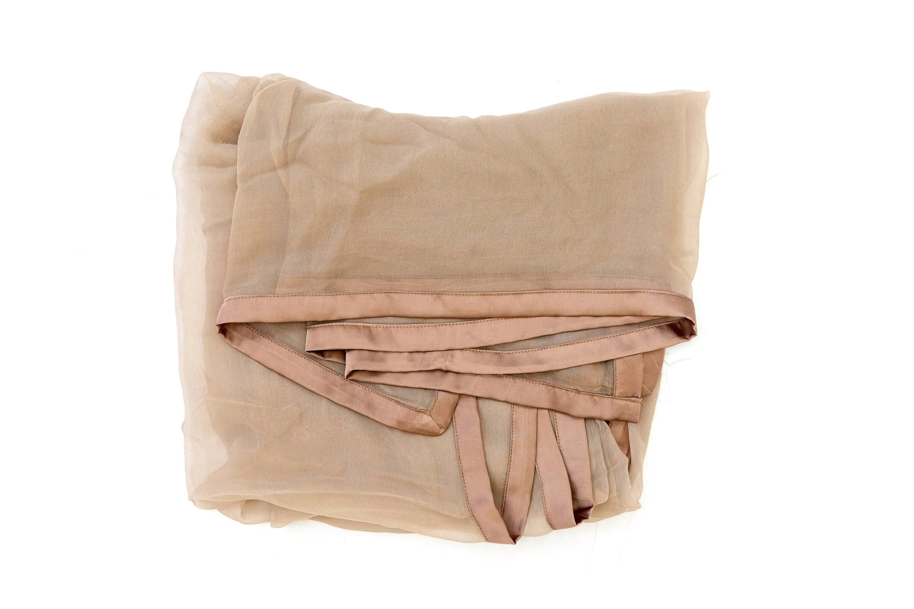 Brown Chiffon & Silk Dupatta - Scarf