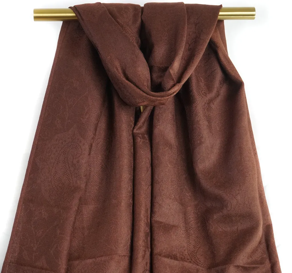Brown Royal Paisley Pashmina Scarf Bohemian Shawl