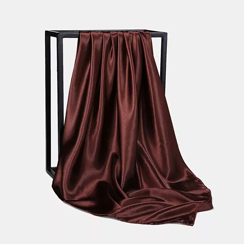 Brown satin scarf