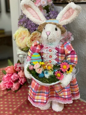Bunny Holding Bird Nest