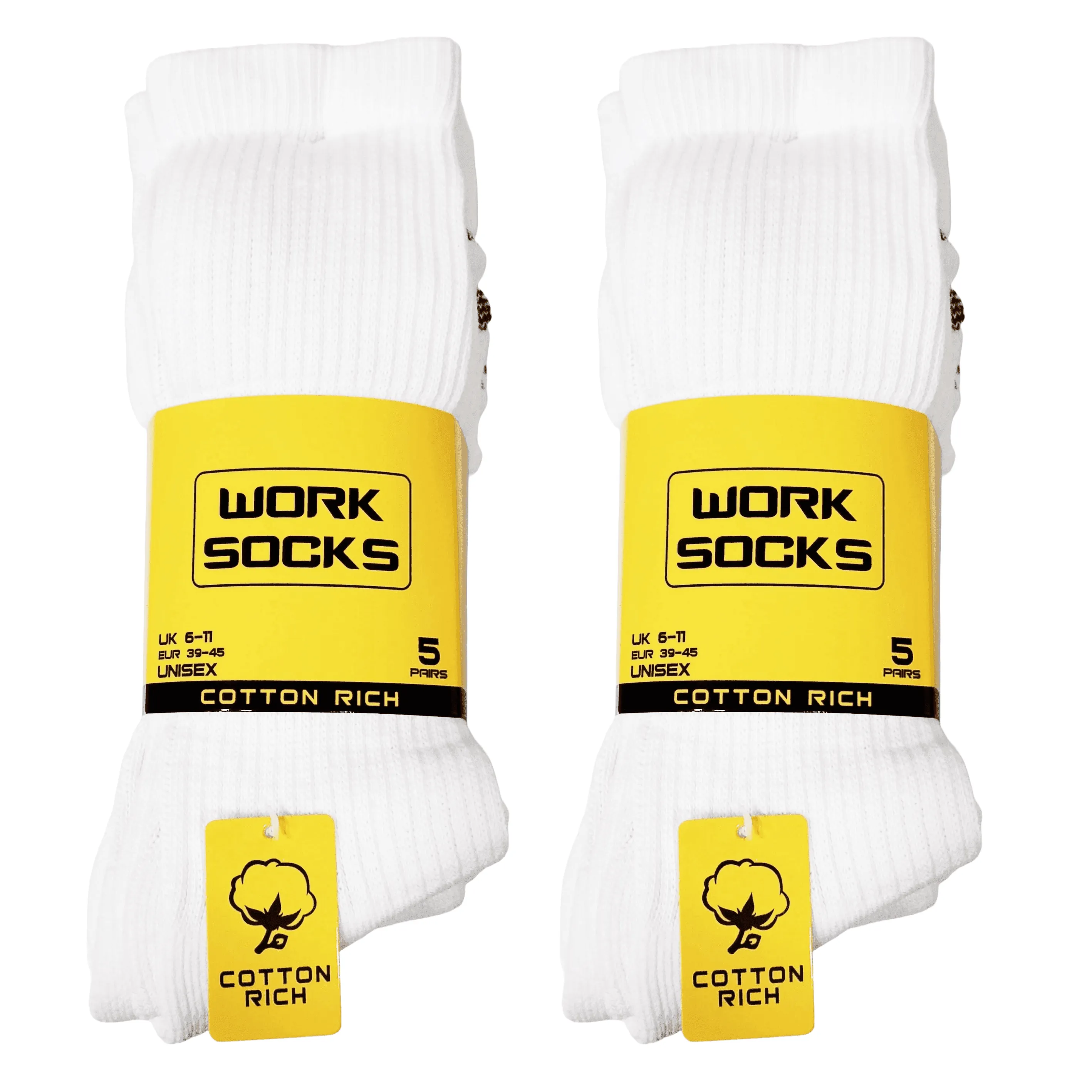 Buy 10 Pairs Get 10 Pair Free White Work Socks 6-11