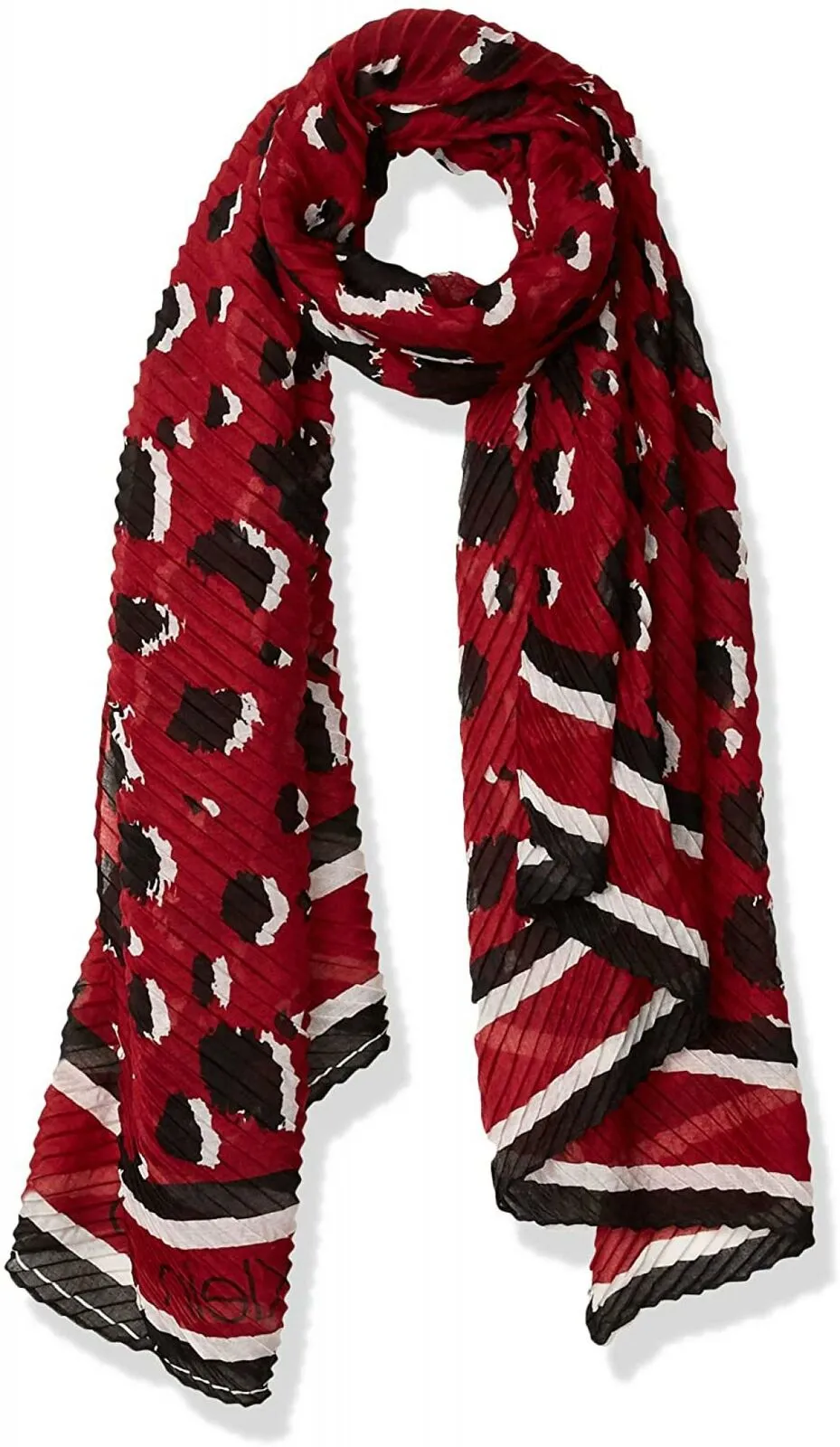 Calvin Klein Women's Leopard Pleated Scarf