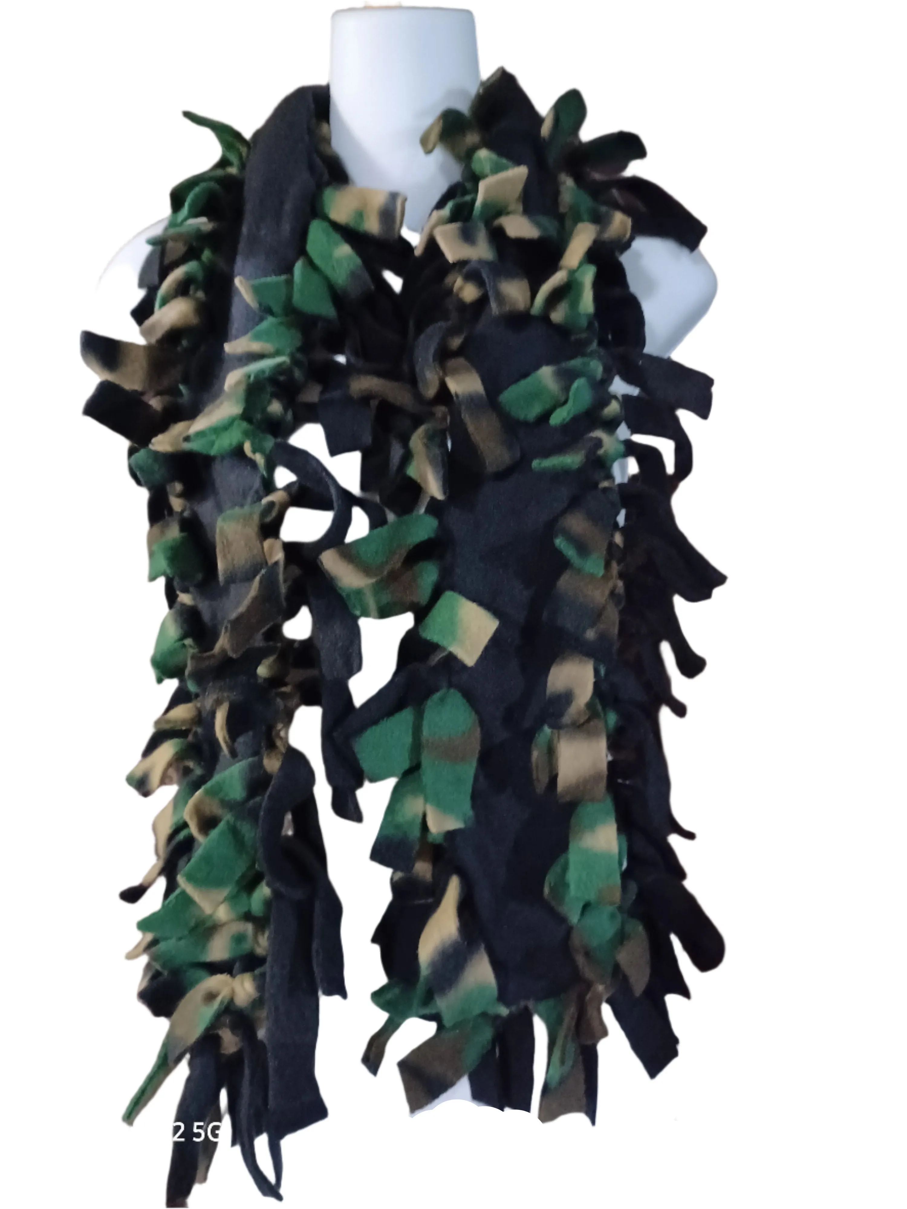 Camo/Black Double Thick Fleece Scarf