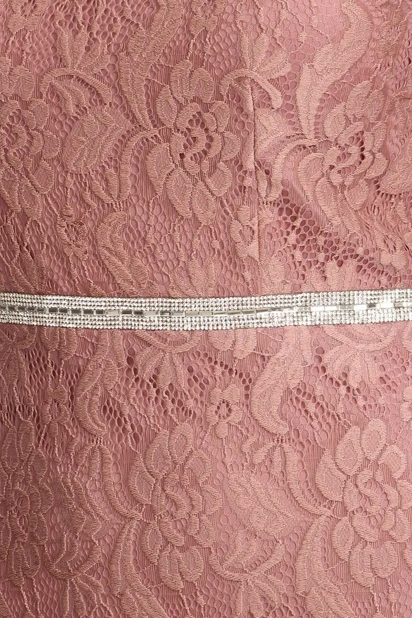 Celavie 6343L Off-Shoulder Long Sleeved Lace Sheath Dress