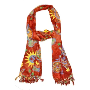 Celestial Artwork Bohemian Seashell Tassel Scarf