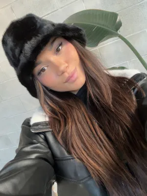 C'EST MOI Faux Fur Bucket Hat