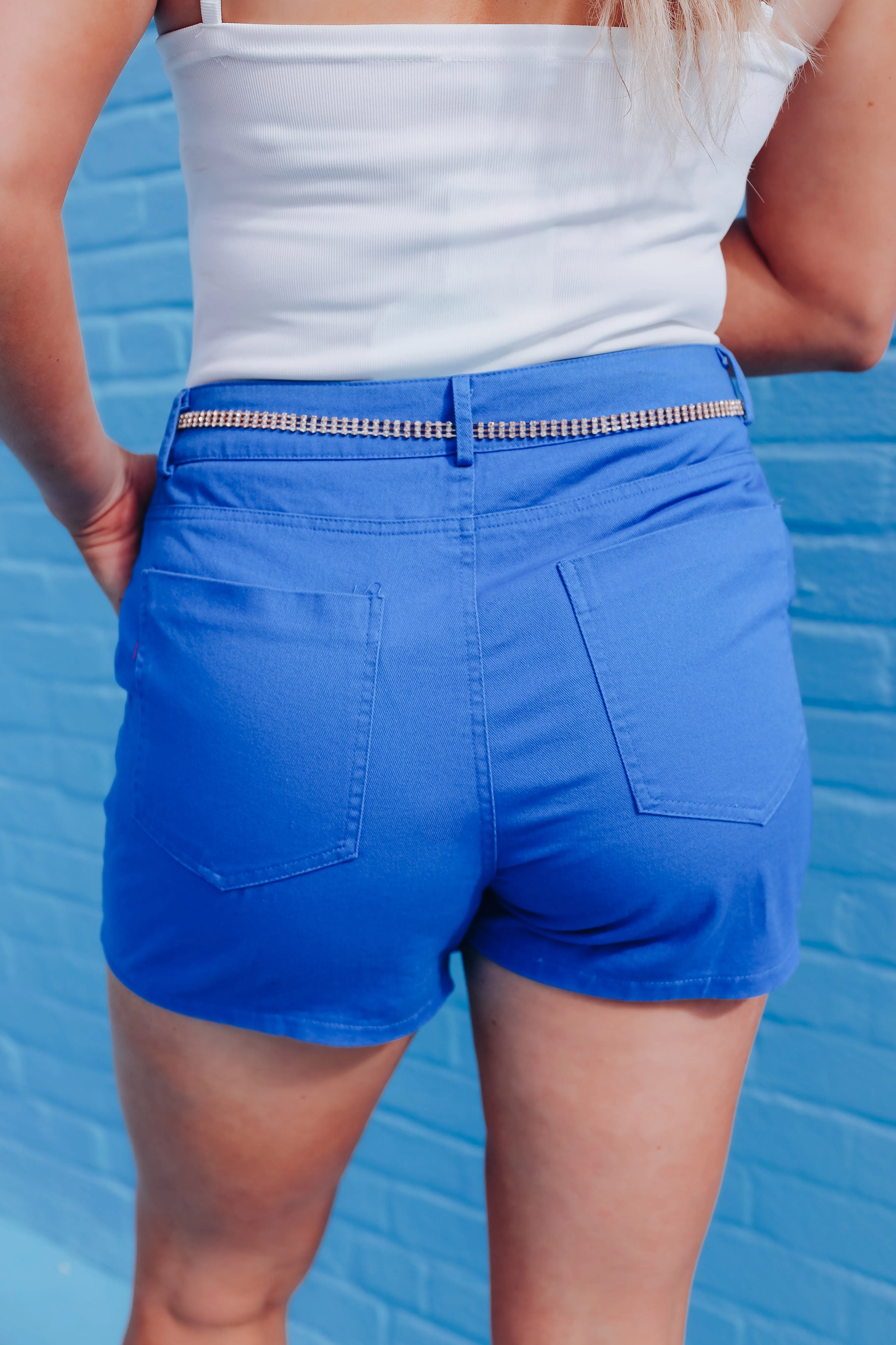 Chance Cotton Pocketed Skorts - Blue - Final Sale