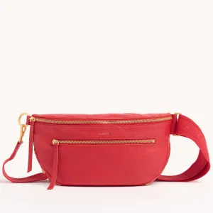 Charles Crossbody | Poppy Red/Brushed Gold | Lrg