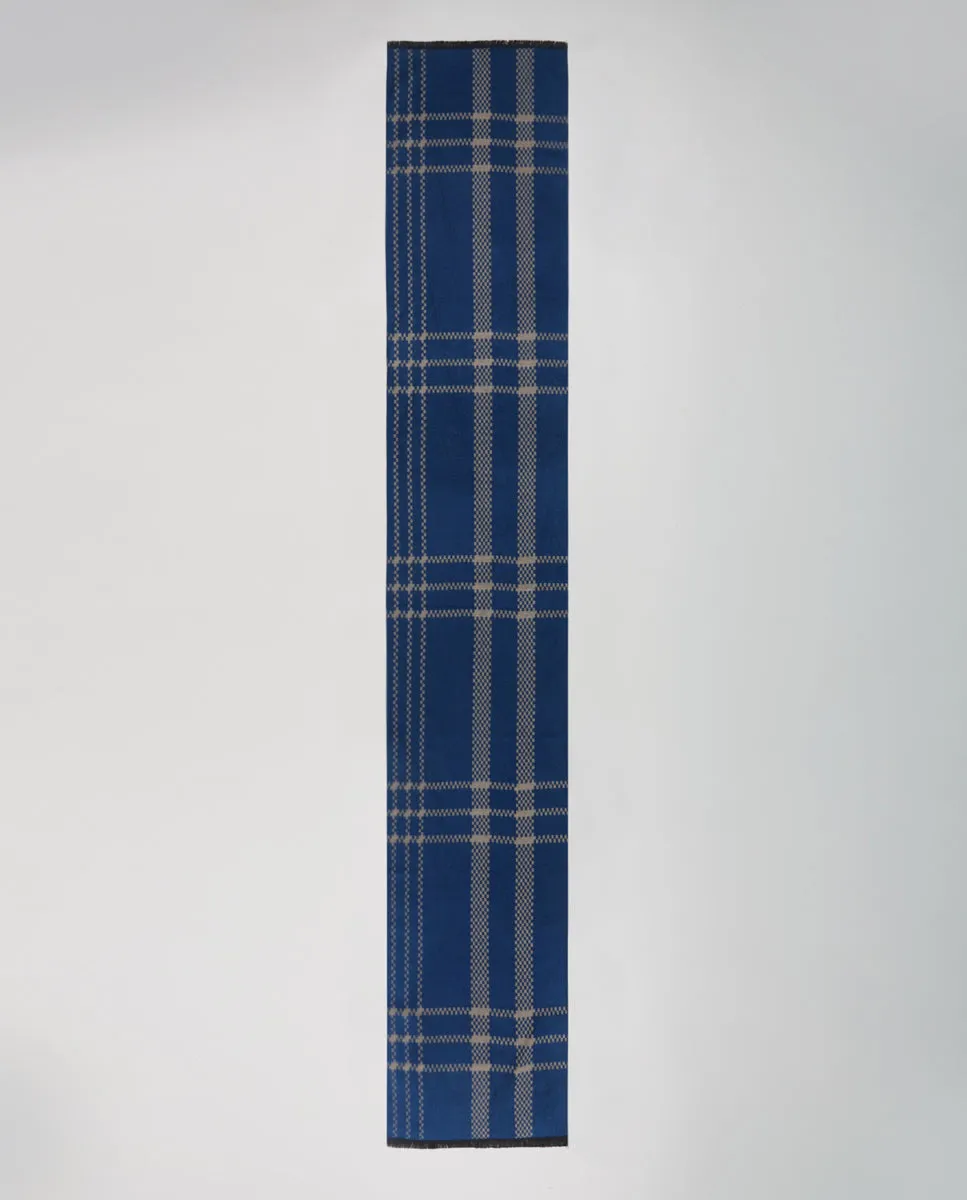 Checks and Stripes Modal Scarf - Blue