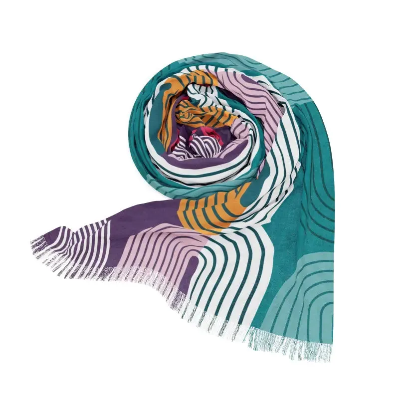 Chic Abstract Line Striped Scarf Transforms your Look