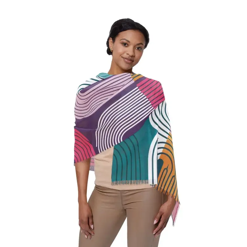 Chic Abstract Line Striped Scarf Transforms your Look