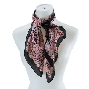 Chic Black and Pink Paisley Scarf