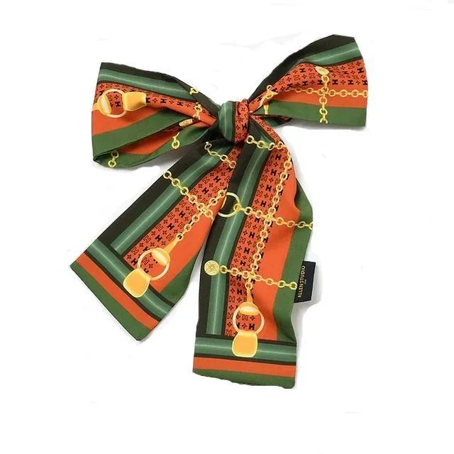 Chic Clover Silk Designer Scarf for Women