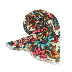 Chic Light Scarf Bright Florals Lightweight Design