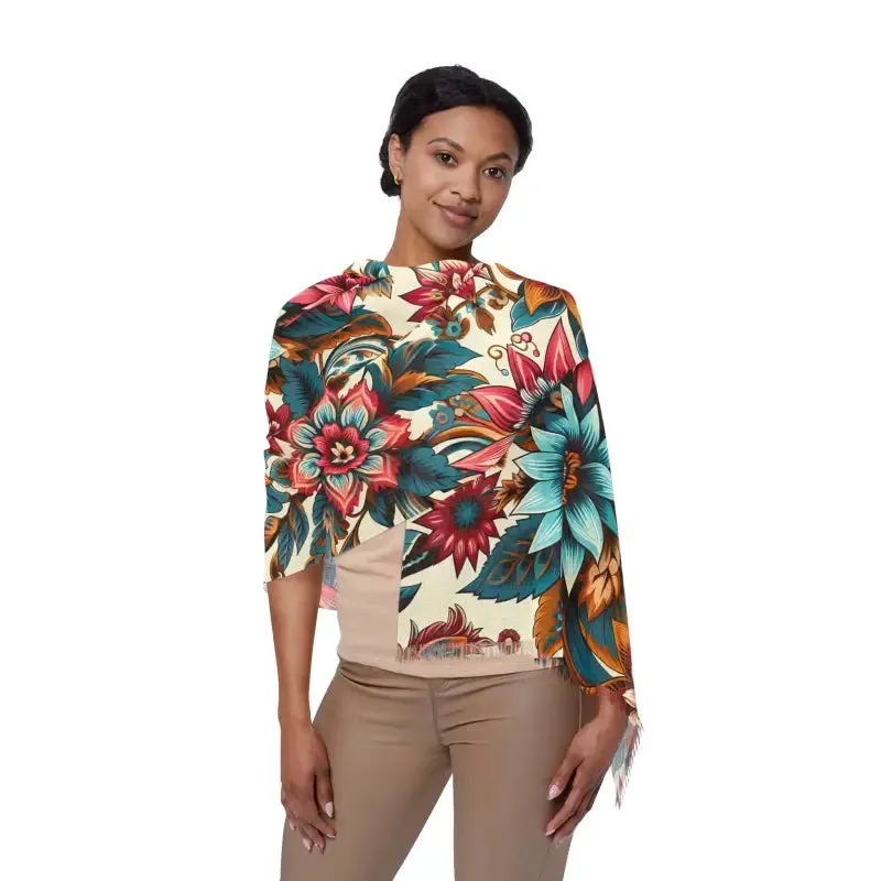 Chic Light Scarf Bright Florals Lightweight Design