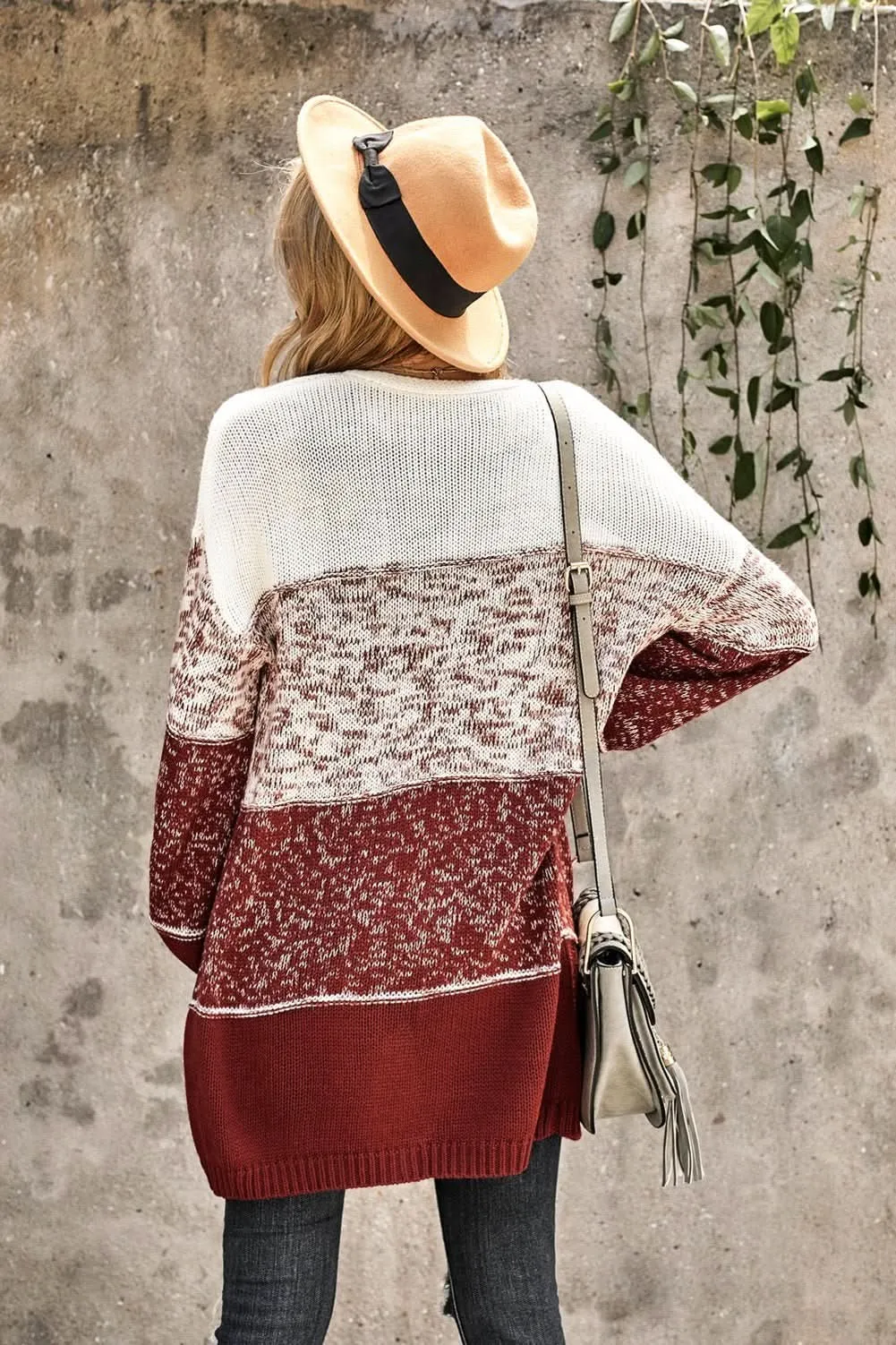 Chic Stripe Long Sleeve Knit Cardigan