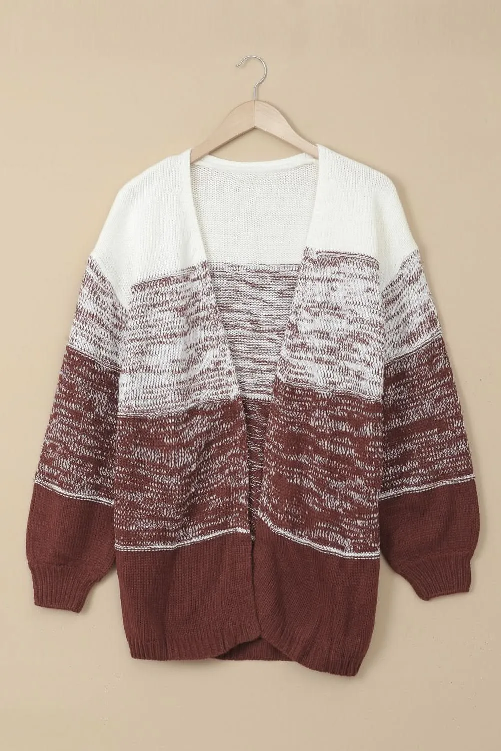 Chic Stripe Long Sleeve Knit Cardigan