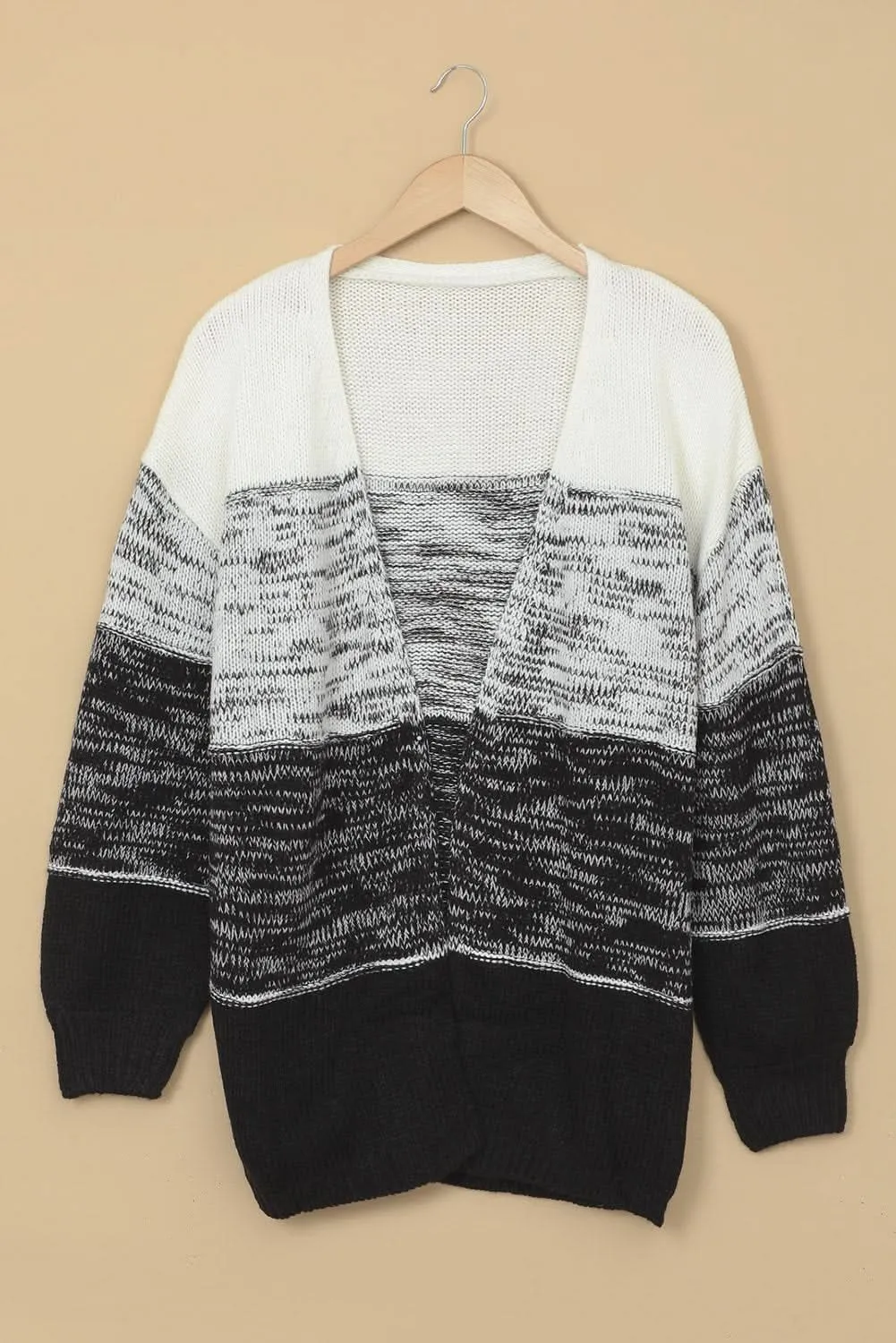 Chic Stripe Long Sleeve Knit Cardigan