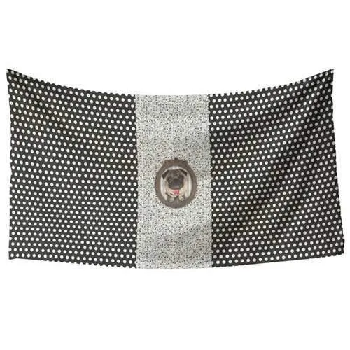 Chic Vivid Shar-Pei and Polka Dot Pattern Scarf - Black
